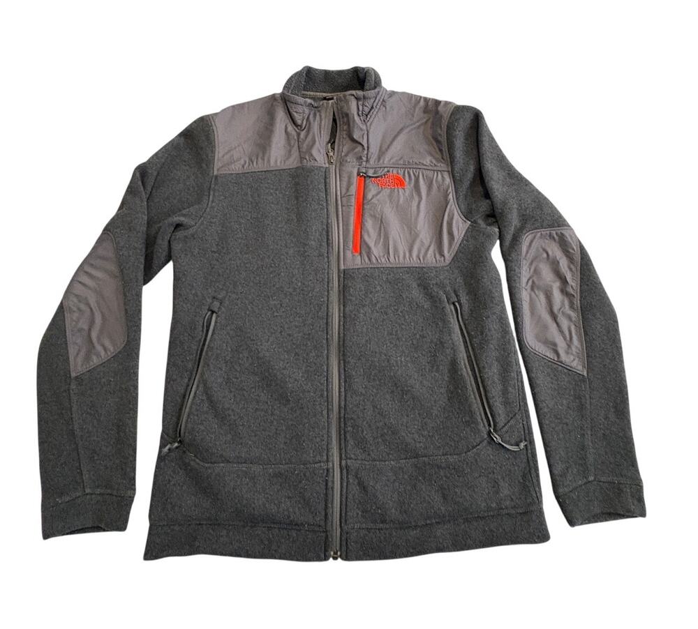 The North Face C736 Gray Two Tone Gordon Anza Full Zip Fleece Jacket